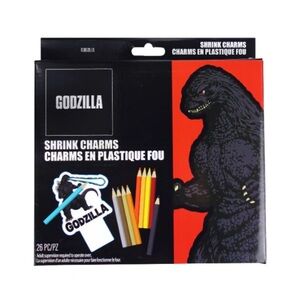 Godzilla Shrink Charms Set With Colored Pencils 26 Pieces